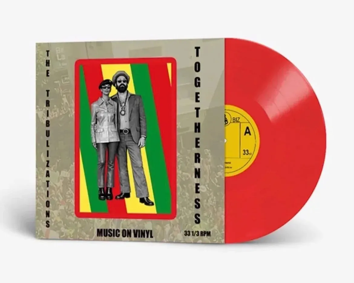 The Tribulizations Togetherness LP artwork on red vinyl for the Brighton reggae album crowdfund